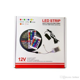 LED Strip 5m, 300 LEDs, RGB incl. power supply and remote controller (Waterproof)