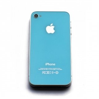 Apple iPhone 4S Glas - Backcover in hellblau / light bue