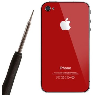 Apple iPhone 4 Glas - Backcover in rot / red