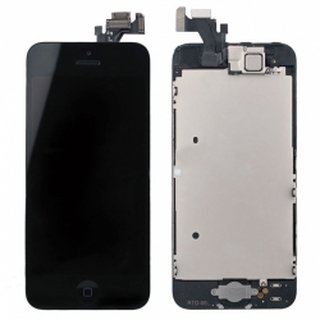 LCD Assembly with Touch Screen+Digitizer Frame+Front Camera+Home Button+Home Button Holder Replacement for iPhone 5S (black)