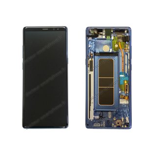 Samsung Galaxy Note 8 LCD Display und Touchscreen mit Rahmen Blau