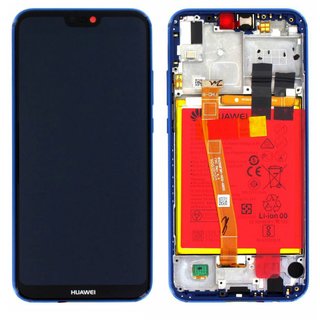 LCD + Touch + Frame + Battery fr ANE-L21 Huawei P20 Lite Dual - klein blue