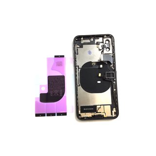 Apple iPhone X Akkudeckel Back Cover komplett mit Kleinteilen Schwarz