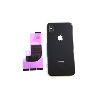 Apple iPhone X Akkudeckel Back Cover komplett mit Kleinteilen Schwarz