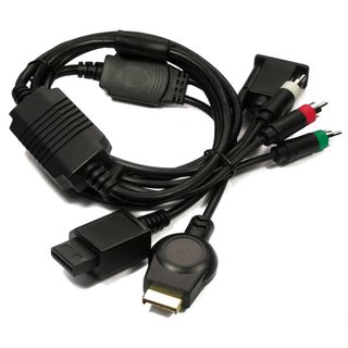 PS3 / WII / WiiU HD VGA Kabel inkl. cinch Kabel für Soundübertragung