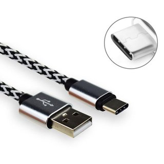 USB C 3.1 Speed Nylon Ladekabel und Datenkabel Fast Charging Cable Schnelllade Kabel 2 Meter