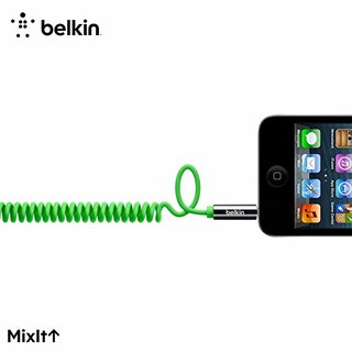 Belkin MixIT Audio Spiralkabel, 1.80m, Grün [2x Klinkenstecker 3.5 mm)