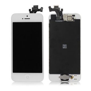LCD Assembly with Touch Screen+Digitizer Frame+Front Camera+Home Button+Home Button Holder Replacement for iPhone 5S (White)