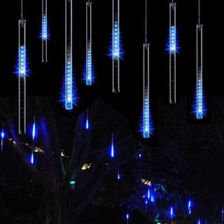 8x LED Leuchtstäbe mit Schneefall-Effekt für innen und aussen (30cm / 96 LEDs)